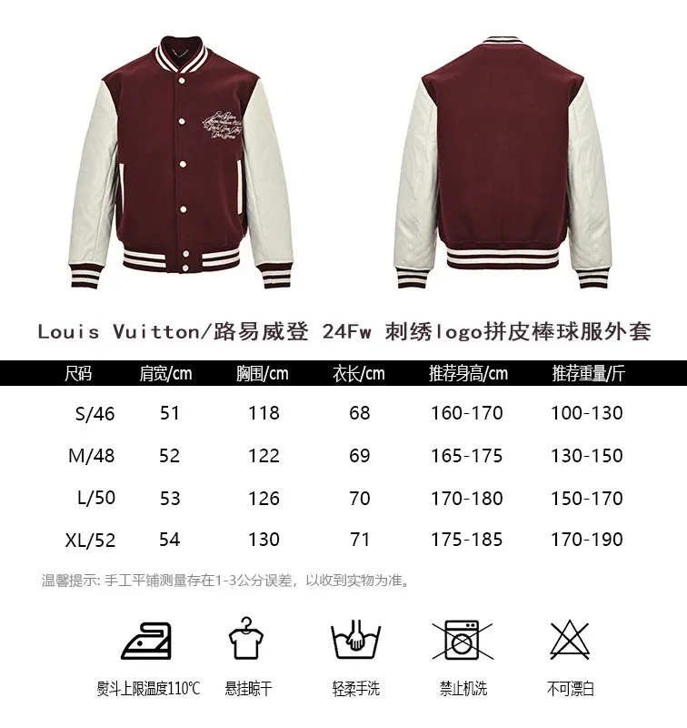 Louis Vuitton 24Fw embroidered logo jersey baseball jacket